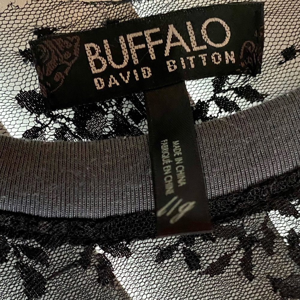 Chic Black and Grey Lace Mini Dress - Picture 4 of 5